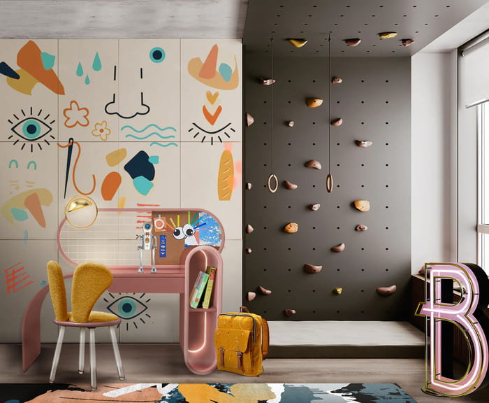 Modern kids desk and chair set with fun and modern design