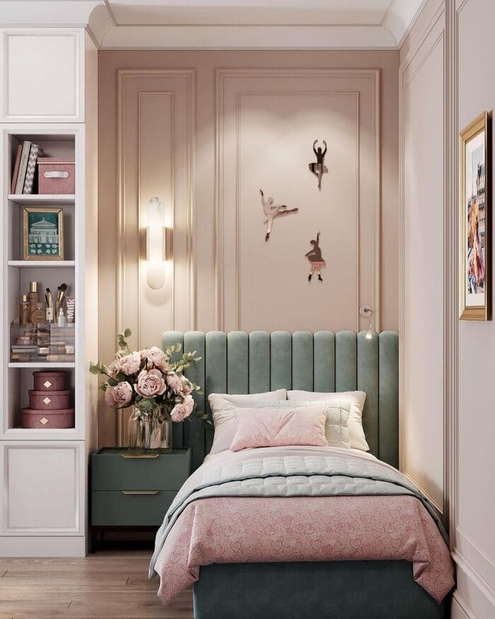 green velvet kids bed