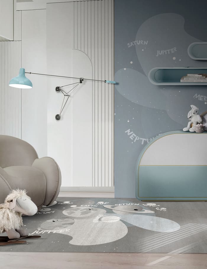 grey patten kids rug