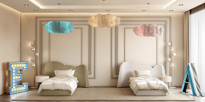 neutral tone kids bed