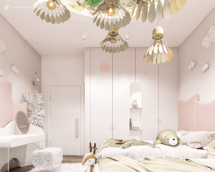 girls' room - white kids dressing tabke