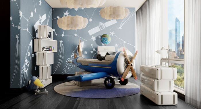 airplane shaped kids' bed
