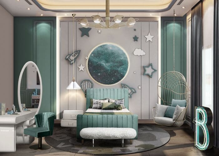mid-century modern kids' bed