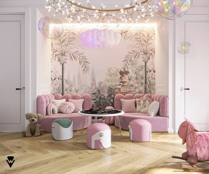 pink kids sofa