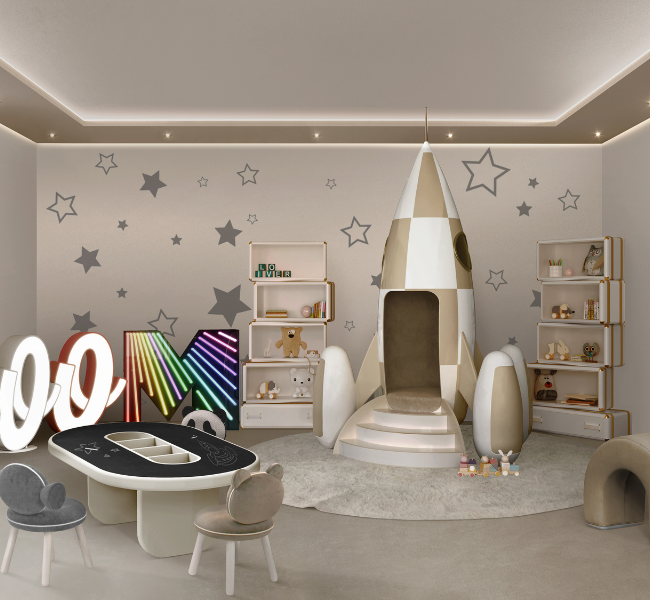 A Cosmic Wonderland: The Ultimate Luxury Playroom for Kids