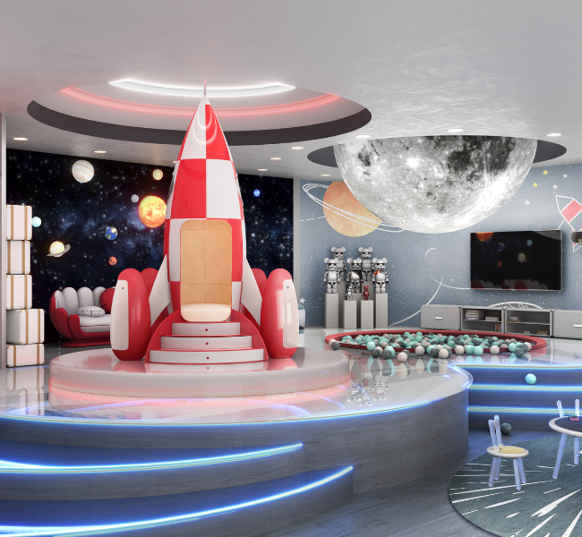 A Cosmic Wonderland: The Ultimate Luxury Playroom for Kids