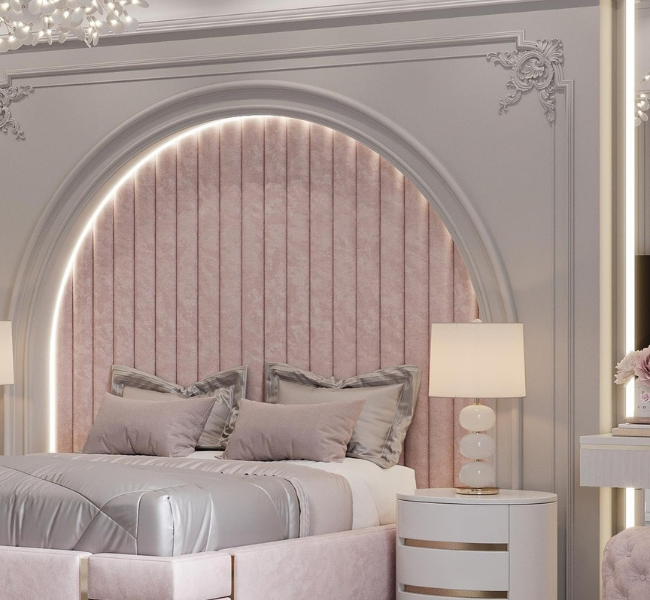 A Dreamy Girl’s Bedroom Bathed in Elegance and Comfort