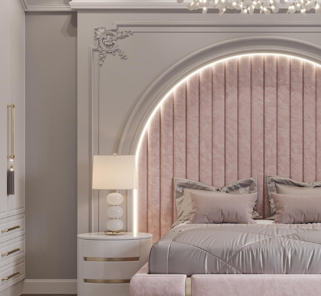 A Dreamy Girl’s Bedroom Bathed in Elegance and Comfort