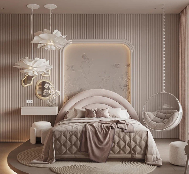 A Dreamy Pink Girls' Bedroom: Where Elegance Meets Comfort