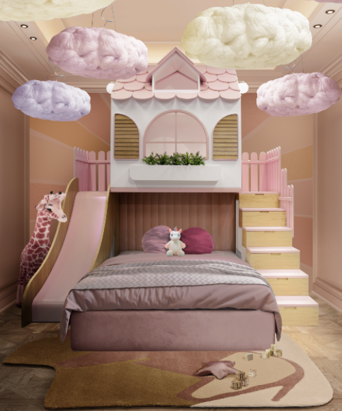 A Dreamy Pink Girls' Bedroom