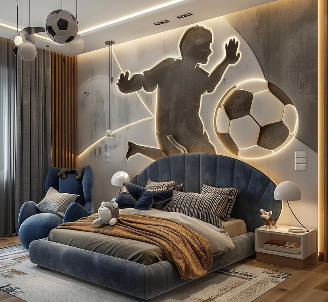 A Dreamy Soccer-Themed Haven for Young Athletes
