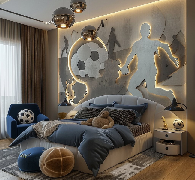 A Dreamy Soccer-Themed Haven for Young Athletes