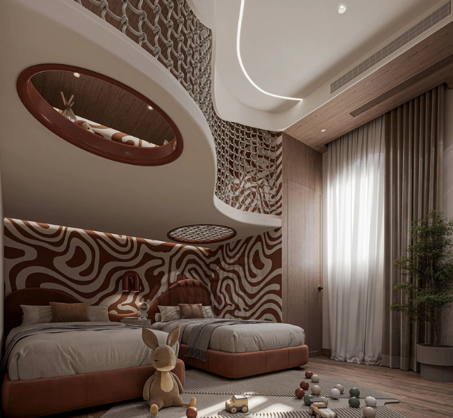 A Dual-Purpose Dream: Modern Children Bedroom with Integrated Playroom