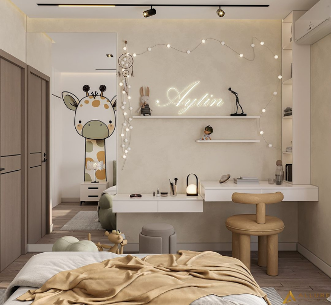 A Whimsical Giraffe Retreat: A Cozy and Playful Bedroom Design