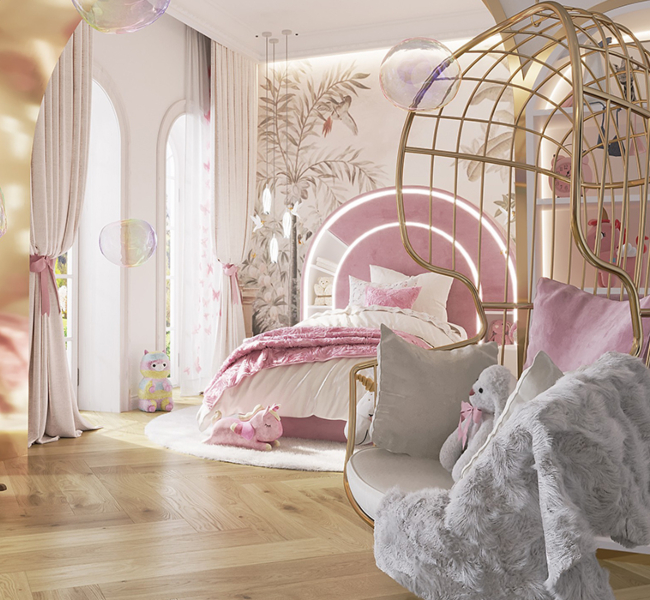 Blossom Fairytale: A Lovely Pink Study Area For Girls