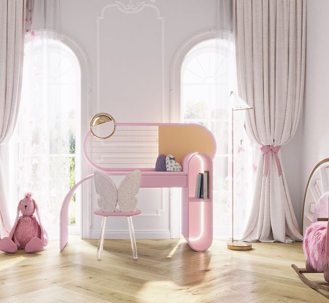 Blossom Fairytale: A Lovely Pink Study Area For Girls