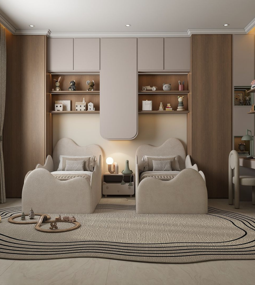 Charming Twin Boys' Bedroom Design: A Fusion of Comfort and Functionality