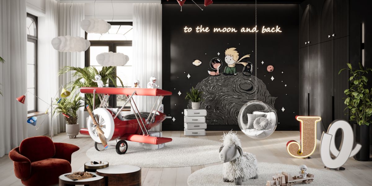 Cosmic Dreamscape: Transforming Bedrooms into Space Adventures"