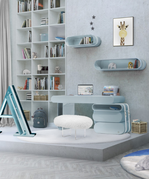 Creating a Dreamy Kids' Luxury Study Area with Blue Accents