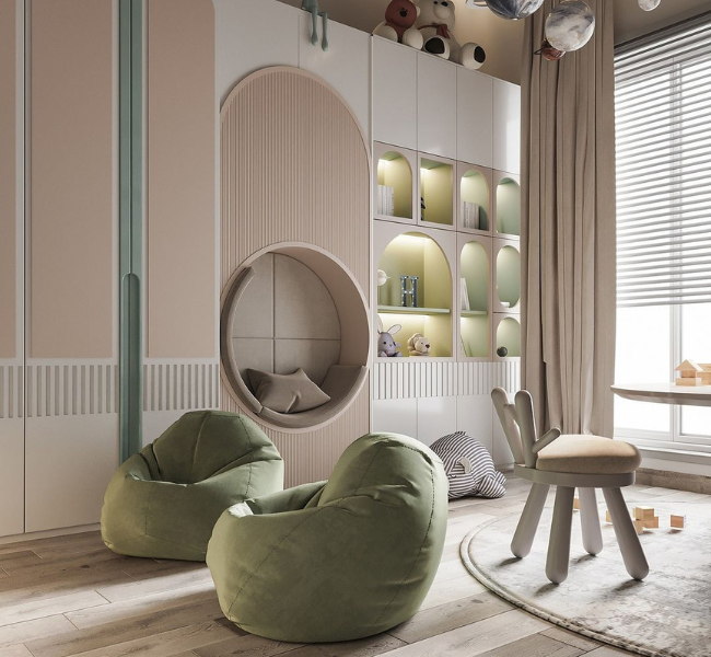 Creating a Playful and Neutral Space: A Cosmic-Themed Children's Room