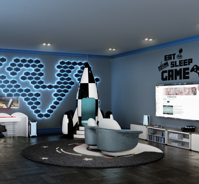 Creating the Ultimate Blue-Themed Gaming Room for Kids