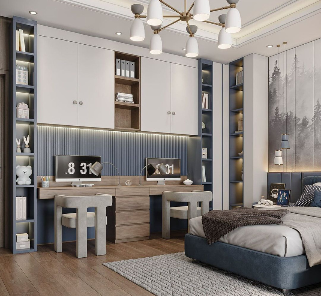 Designing the Perfect Bedroom for Two Boys in Blue Tones