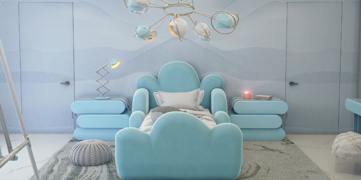Dreamy Baby Blue Bedroom: Creating a Tranquil Oasis for Kids by Pepe Calderin