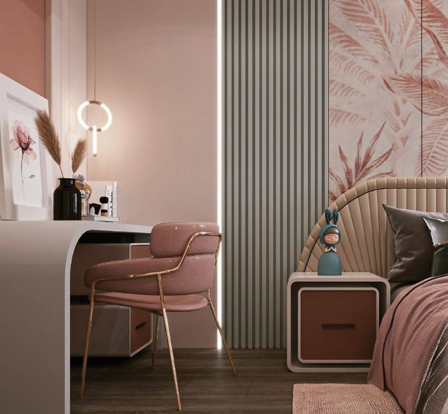 Elegant Serenity: A Dreamy Girls' Bedroom