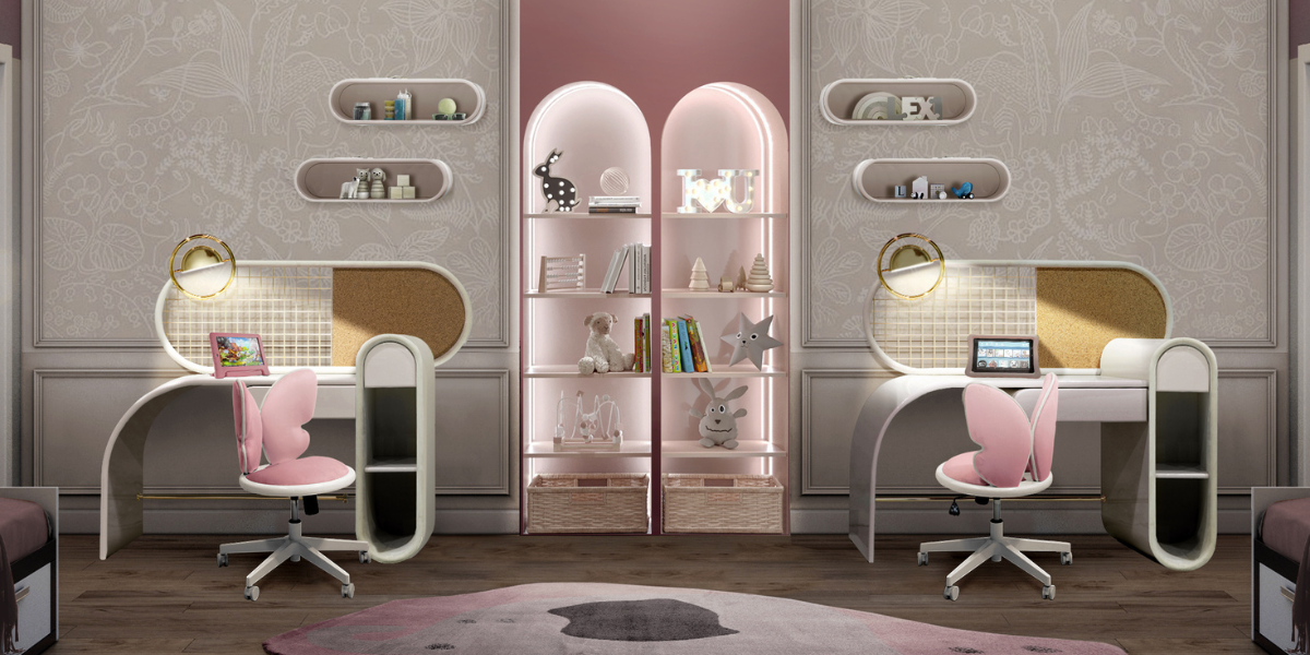 Embrace Elegance and Productivity: The Allure of a Pink-Toned Luxury Study Area