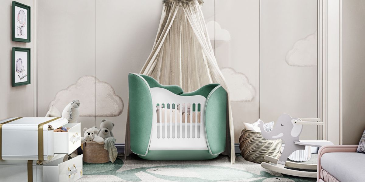Enchanting Emerald: Dive into the Tranquil Greens of Baby's Blissful Bedroom