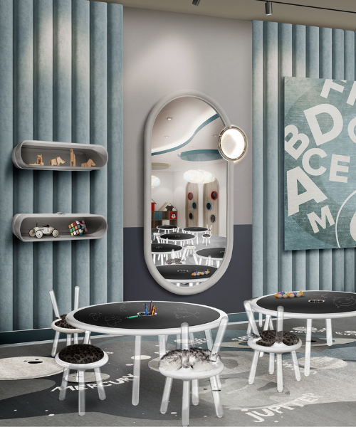 Luxurious Learning Environment for Kids: The Allure of Blue Accents
