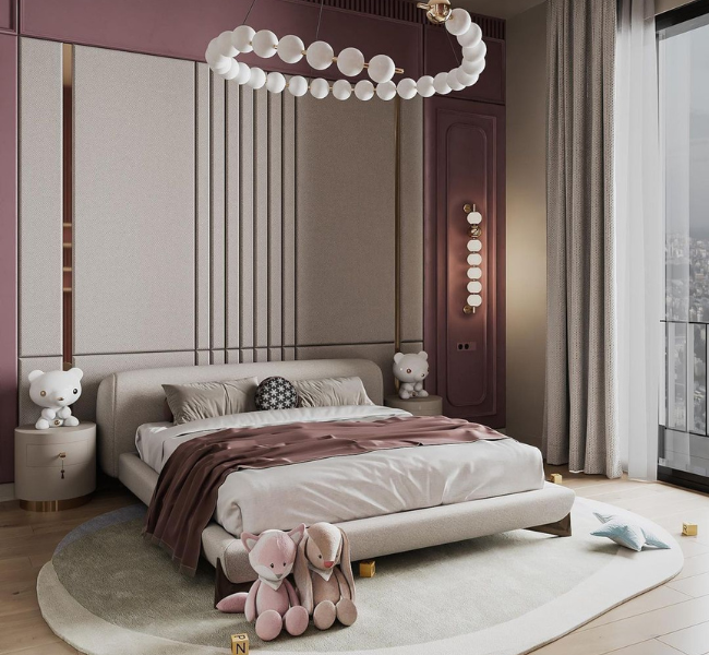Modern Elegance Meets Whimsy: A Dream Bedroom for Children