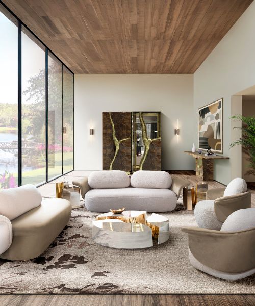 Neutral Living Room With a View for The Nature With Circu