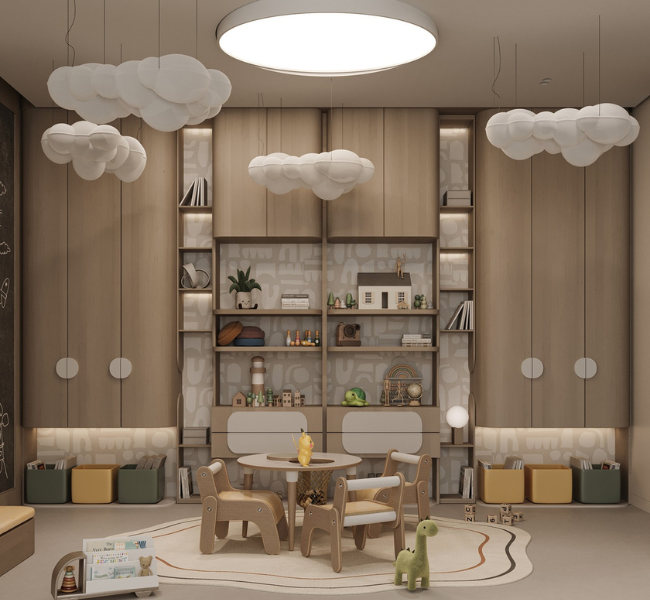 Neutral Playroom Wonderland: A Magical Space for Creativity and Fun