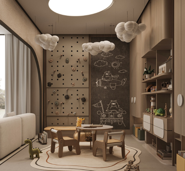 Neutral Playroom Wonderland: A Magical Space for Creativity and Fun