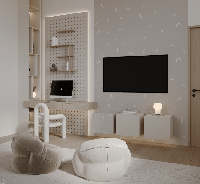 Serene Elegance: A Dreamy Luxury Bedroom for Kids