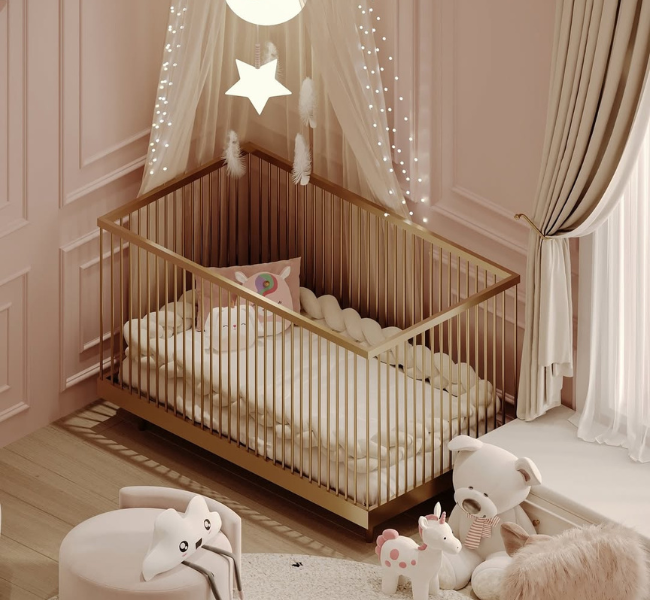 Soft Elegance: A Dreamy Pink Nursery for Growing Moments