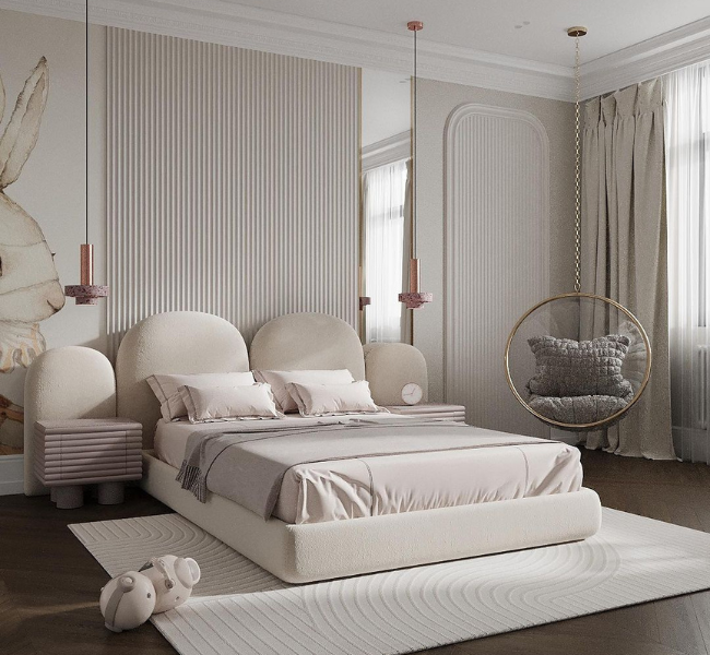 Transforming a Kids' Room: Blending Rest and Study in a Neutral Palette