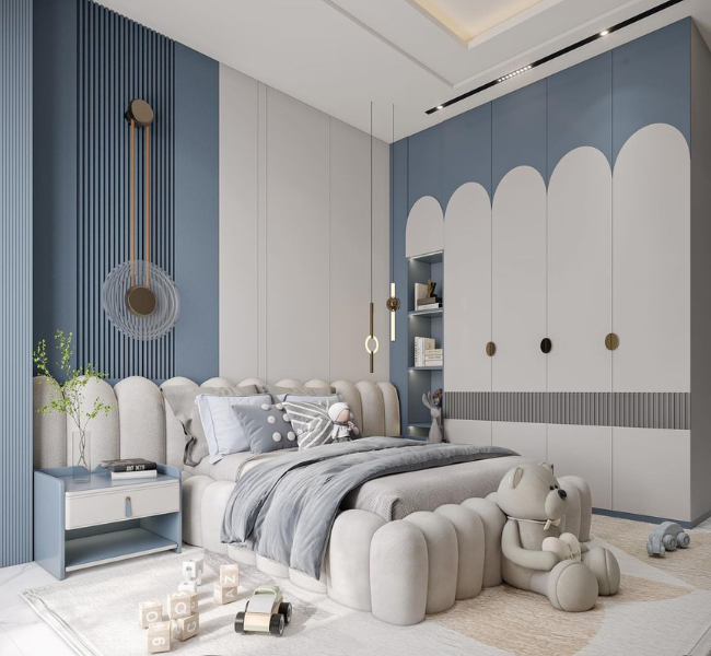 Transforming Spaces: Tarek Alkhattab's Light Blue Kids' Bedrooms