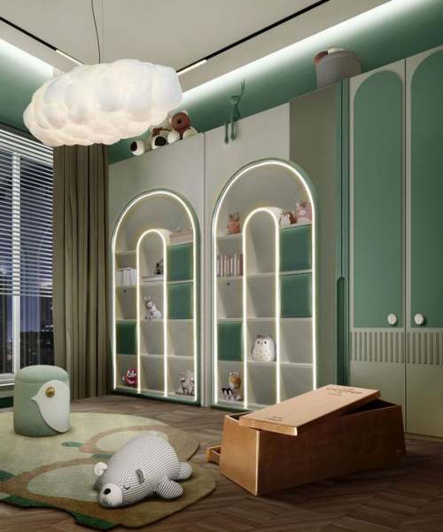 Unleash The Magic: A Green-Toned Kids' Play Space