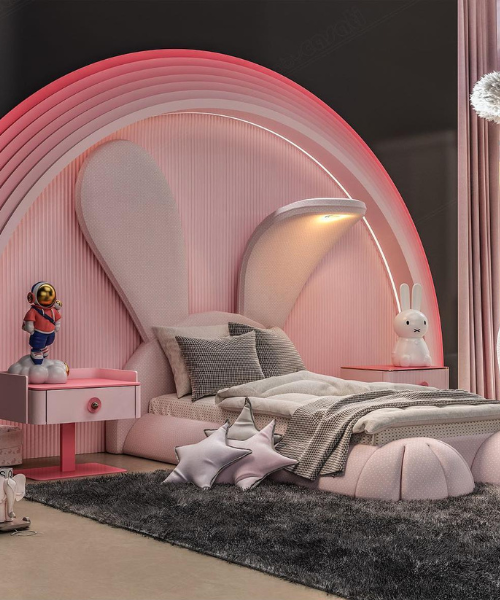 Whimsical Delight: A Pink Kids' Bedroom