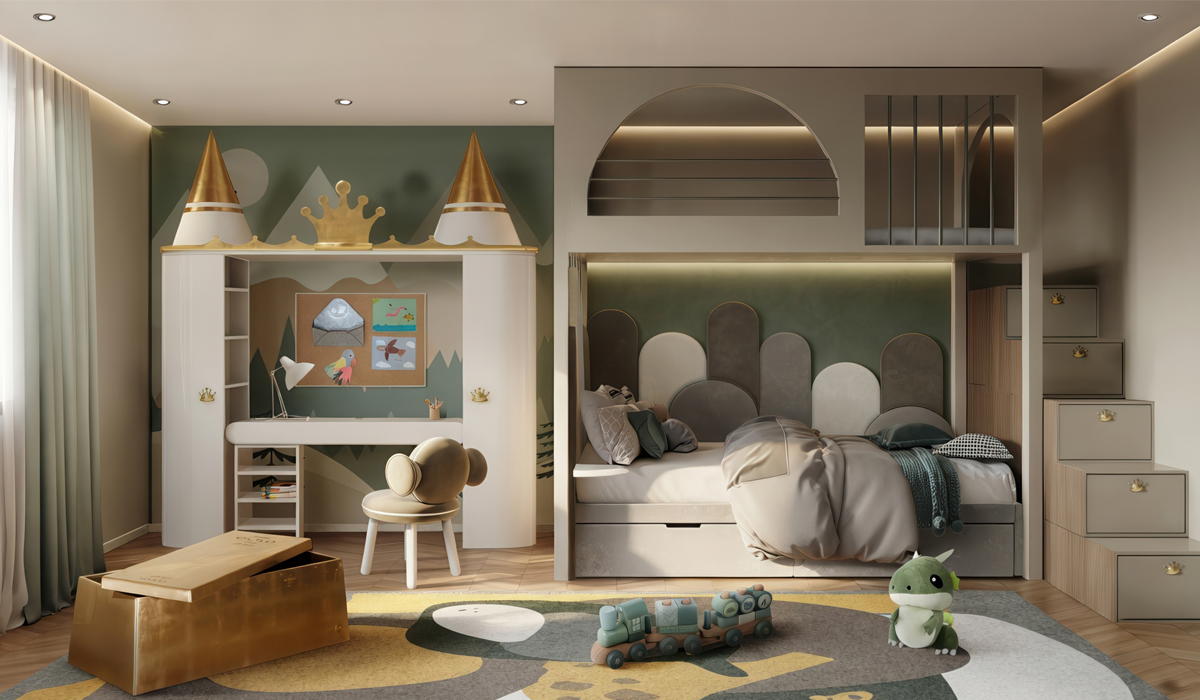 Gold circu magical furniture kids storage