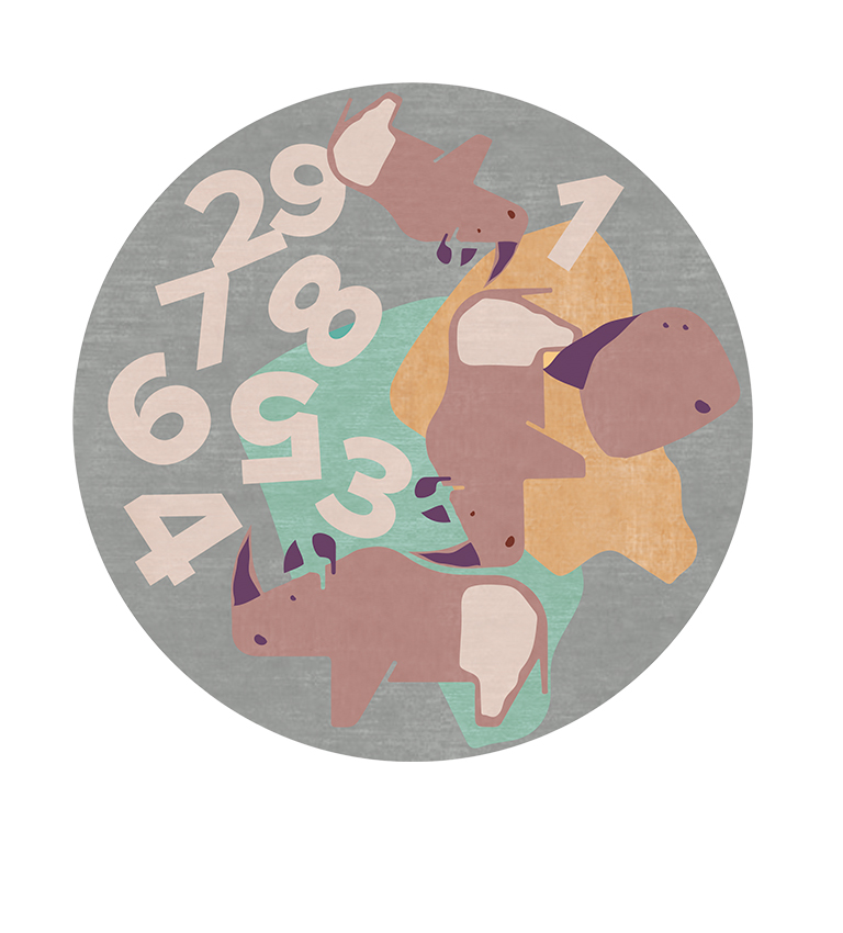 The Rhino’s Troupe Round circu magical furniture kids rugs