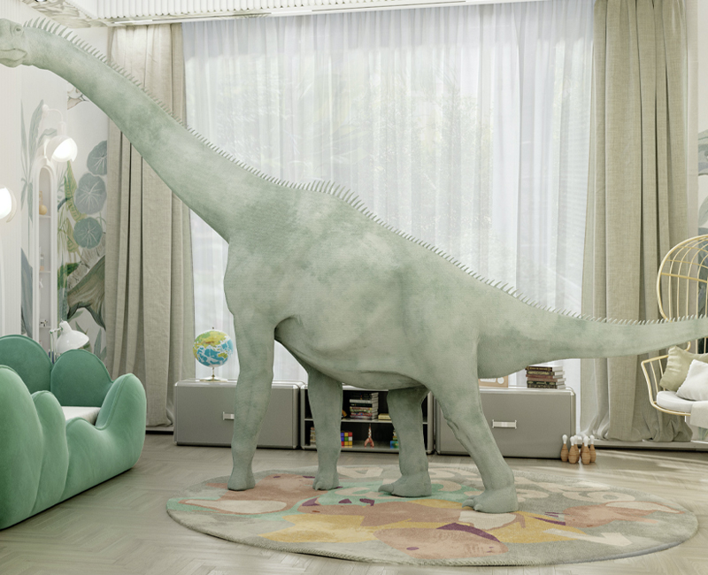 The Rhino’s Troupe Round circu magical furniture kids rugs