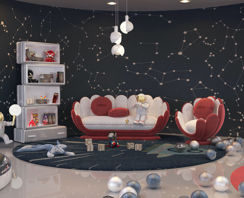 Thunder Rocket Round circu magical furniture kids rugs