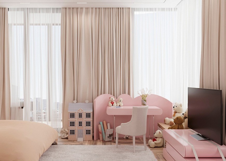 Functional and Dreamy Kids Desk in Pastel Pink Girls Room