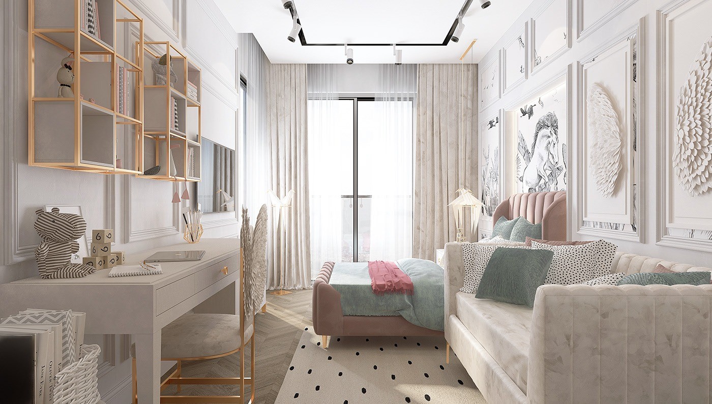 Modern Girls Bedroom Design by Kalender Söylemez Modern Girls Bedroom Design by Kalender Söylemez