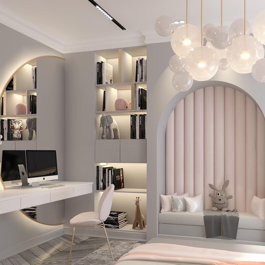 Girl bedroom study area