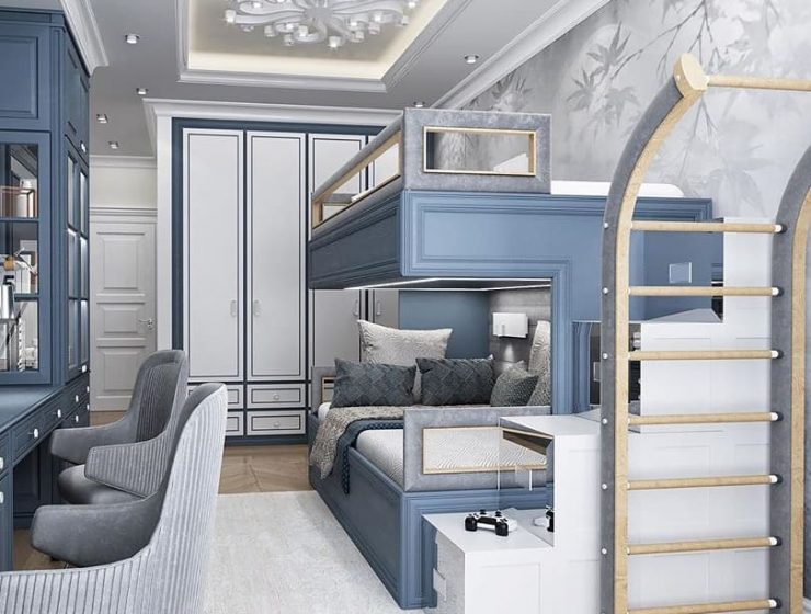 Shared boys bedroom design by Silk Interiors and Archiproject Contract Srl.