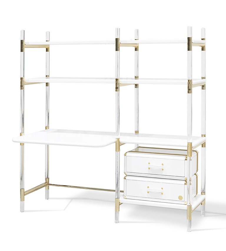 Puzzled bookcase and desk